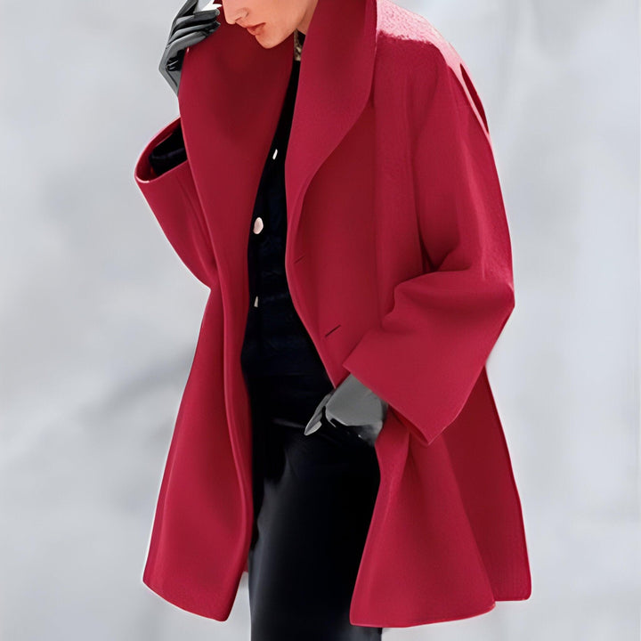 Lena™ | Cappotto in lana antivento con collo a scialle