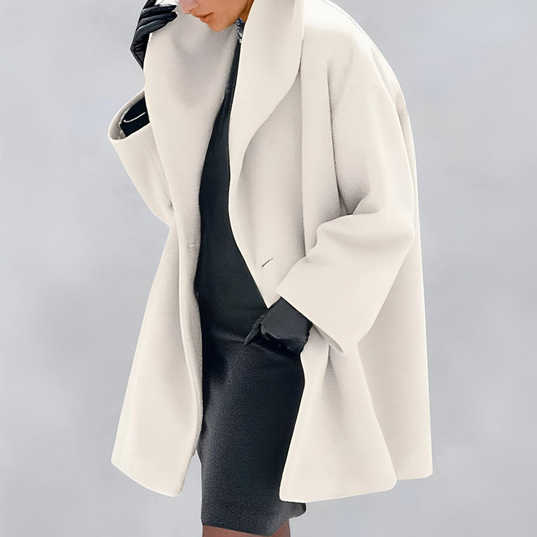 Lena™ | Cappotto in lana antivento con collo a scialle